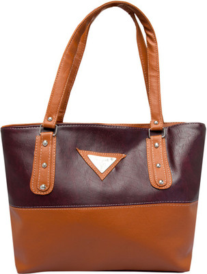 

Emblazon Shoulder Bag(Tan, Maroon), Maroon;tan