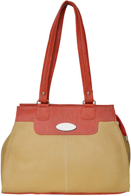

JH handbag Hand-held Bag(Beige, Red)