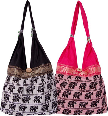 

Fashion Bizz Shoulder Bag(Black, Pink)