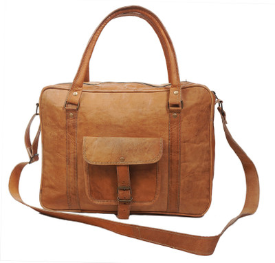 

Pranjals House vintage handmade leather messenger bag School Bag(Brown, 15 inch)