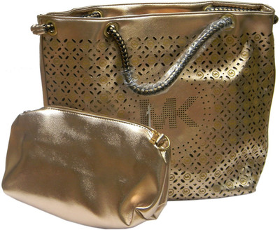 MK Hand-held Bag(Pink, Gold), Gold;pink