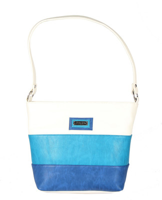 

Esbeda Hand-held Bag(White, Blue), Blue;white