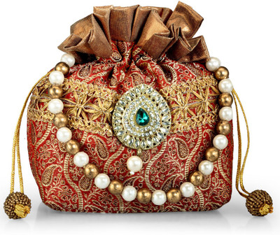 

Ahankara Pouch Potli(Red, Gold), Gold;red