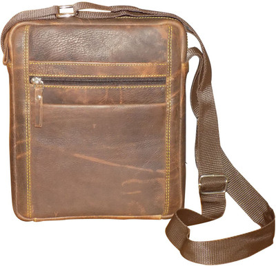 

Style 98 Men Casual Brown Genuine Leather Messenger Bag