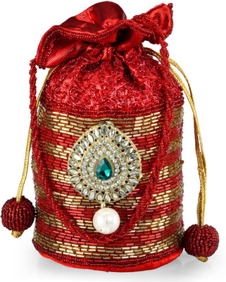 

Ahankara Pouch Potli(Red, Gold), Gold;red