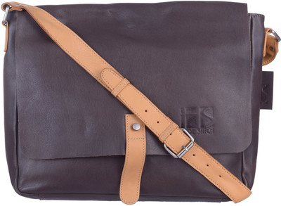 

Hide Stitch Messenger Bag(Brown)