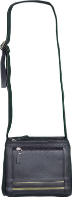 

Style 98 Style 98 Black and Natural Genuine Leather Shoulder Bag For Women Waterproof Sling Bag(Black, 5 inch)