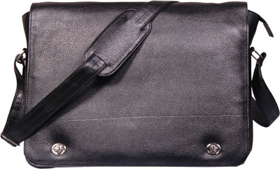 

Leather World Messenger Bag(Black)