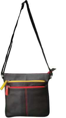 

Style 98 Style 98 Black Genuine Leather Shoulder Bag For Women Waterproof Sling Bag(Black, 5 inch)