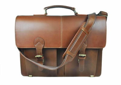 14 OFF on GAUGE MACHINE Brown Leather Messenger Bag on Jabong