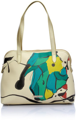 

Caprese Satchel(White, Gold), Gold;white