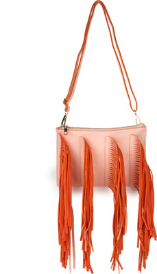 

Amatra Women Casual Orange, Pink Leatherette Sling Bag