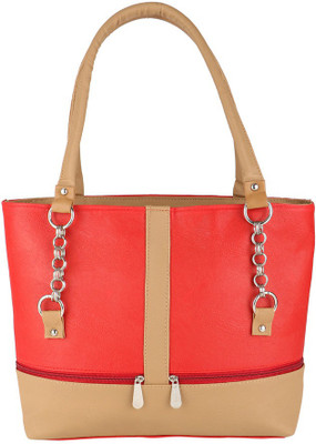 

Attractive Shoulder Bag(Red, Beige), Beige;red