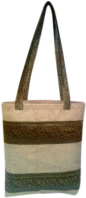 

Indha Craft Tote(Khaki, Brown), Brown;khaki