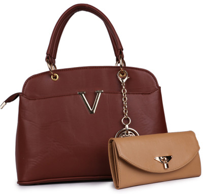 

Roseberries Hand-held Bag(Brown)