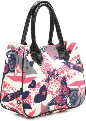 

Kanvas Katha Hand-held Bag(Beige, Pink)