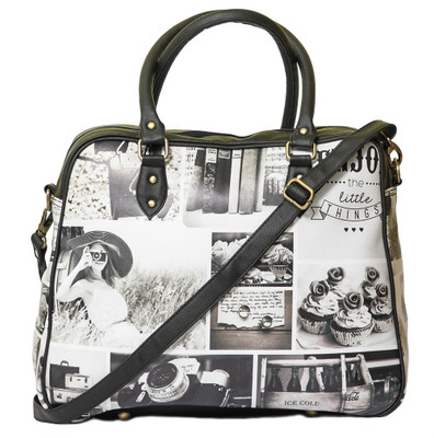

Band Box Hand-held Bag(Black, White)