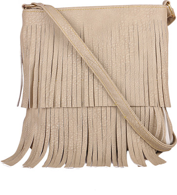 SKMARTS Women Casual White PU Sling Bag