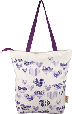 

Nostaljia Tote(White, Purple), Purple;white