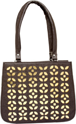 Emblazon Shoulder Bag(Brown, Gold)