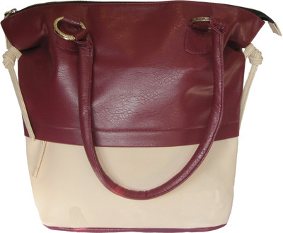 

One Look Shoulder Bag(Maroon, Beige), Beige;maroon