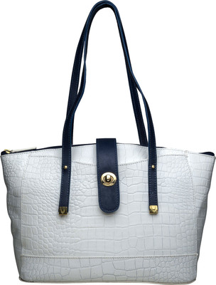 

Hidesign Shoulder Bag(White, Blue), Blue;white