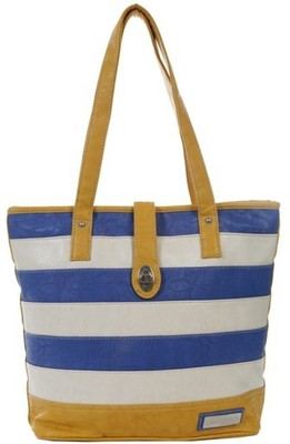 

Lino Perros Hand-held Bag(White, Blue), Blue;white