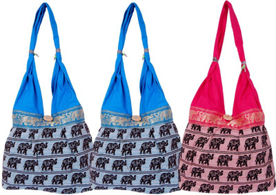 

Fashion Bizz Shoulder Bag(Pink, Blue), Blue;pink