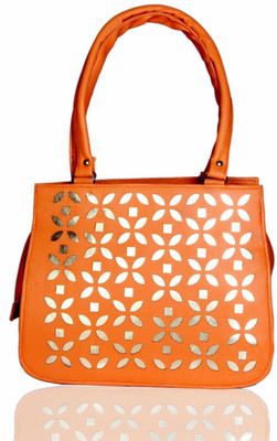 

Emblazon Shoulder Bag(Orange, Gold), Gold;orange