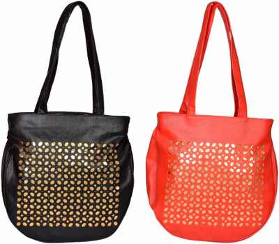 

Cuddle Hand-held Bag(Black, Red)