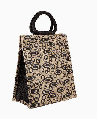 

Jute Tree Hand-held Bag(Black, Beige), Beige;black
