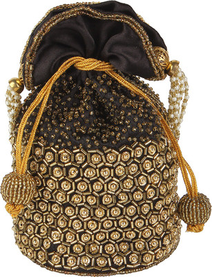 

Ahankara Pouch Potli(Black, Gold)