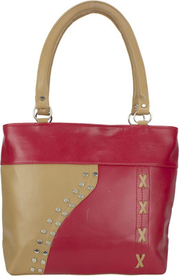Govind Hand-held Bag(Red, Brown), Brown;red