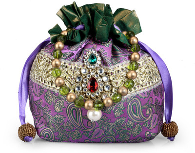

Ahankara Pouch Potli(Purple, Green), Green;purple