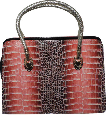 

Elligator Hand-held Bag(Pink, Brown), Brown;pink
