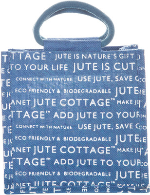 

Jute Cottage Hand-held Bag(Blue)
