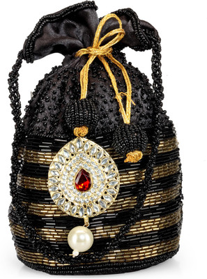 

Ahankara Pouch Potli(Black, Gold)