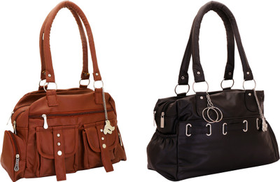 

Lady bar Hand-held Bag(Brown, Black), Black;brown