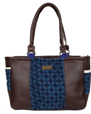 

Hepburnette Hand-held Bag(Brown, Blue), Blue;brown
