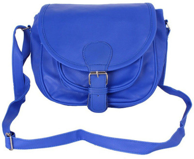 

New Eva Women Casual Blue Rexine Sling Bag