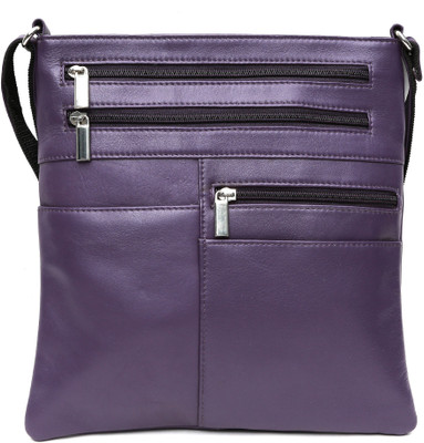 

Leather Junction Messenger Bag(Purple)