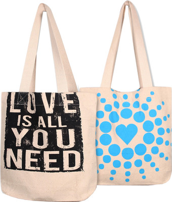 

Kanvas Katha Tote(Blue, Beige, Black), Beige;black;blue
