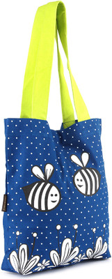 Kanvas Katha Tote(Blue, White)