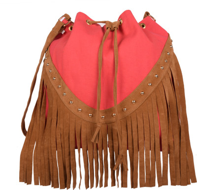 

Kanvas Katha Shoulder Bag(Pink, Brown), Brown;pink