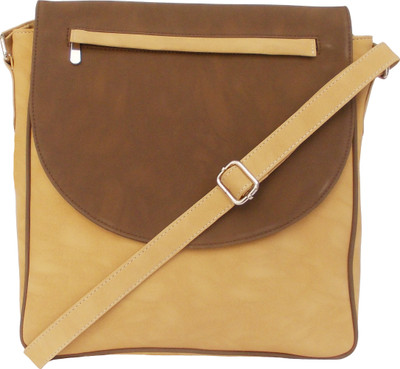 

Feliza Messenger Bag(Beige, Maroon)