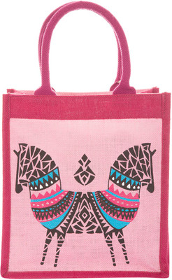 

Jute Cottage Hand-held Bag(Pink)