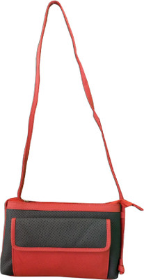 

Style 98 Style 98 Black and Red Pure Leather Shoulder Bag For Women and Girls Waterproof Sling Bag(Black:Red, 5 inch)
