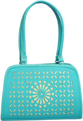 Emblazon Shoulder Bag(Blue, Gold)