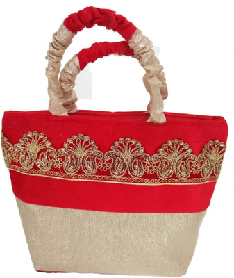 

IndoArtisan Hand-held Bag(Red, Pink), Pink;red