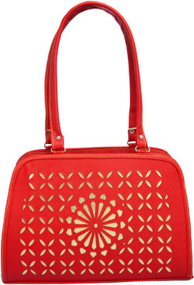 

Credulous Shoulder Bag(Red, Gold), Gold;red